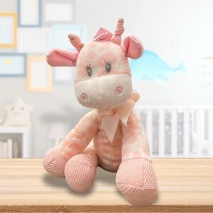 First and Main Jingles Pink  Giraffe Baby Rattle Stuffed Lovey Toy Plush 8.5”